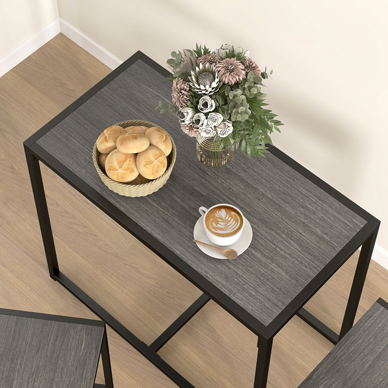 Ensemble de table de salle à manger industrielle pour 2 personnes, petite table de cuisine et chaises