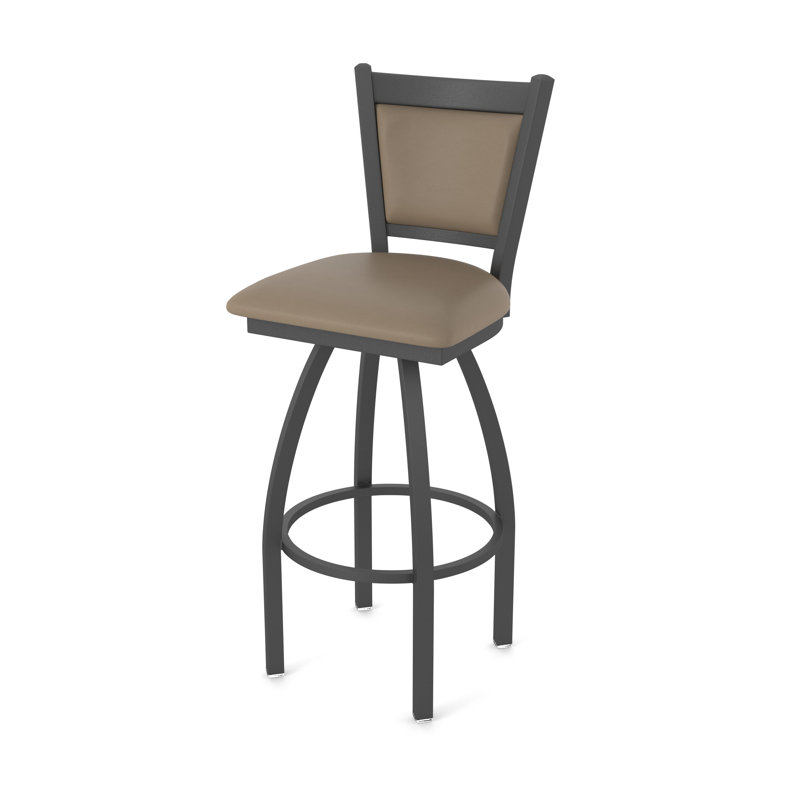 Tabouret pivotant Hadleigh, Étain, Vinyle - naturel Canter, Tabouret de bar (siège d’une hauteur de 30 po)