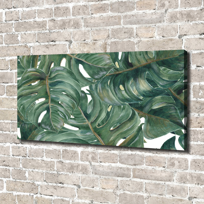 Monstera - No Frame Print on Glass, Canvas, 70cm H x 140cm W x 2cm D