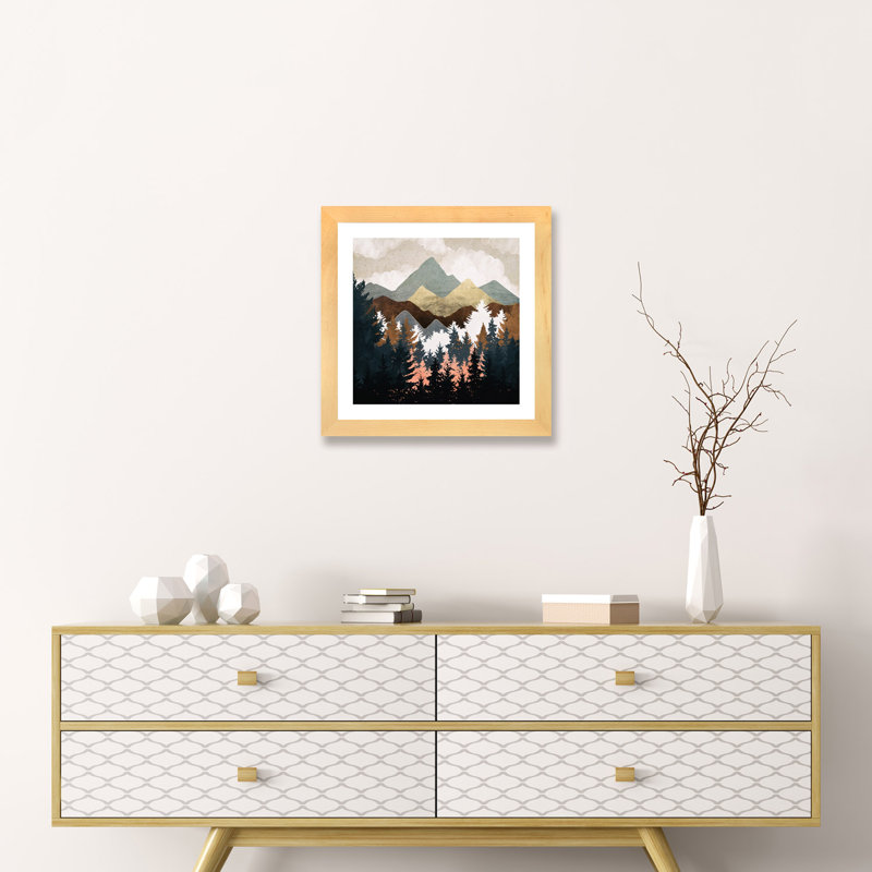" Forest View ", 16" H x 16" W x 1" D, Natural Paper Framed