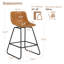 Tabouret de bar et de comptoir pivotant en similicuir avec cadre en métal (ensemble de 6)-1321770632