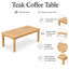 Table basse de patio en teck 47 po x 24 po