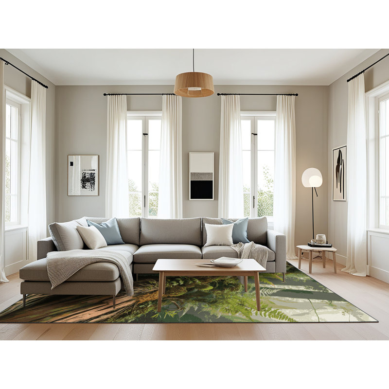 Tapis brun lavable à la machine, Rectangle 6 pi x 9 pi