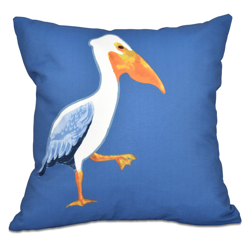 Beach Vacation Outdoor Reversible Throw Pillow, Blue, 20"x20"