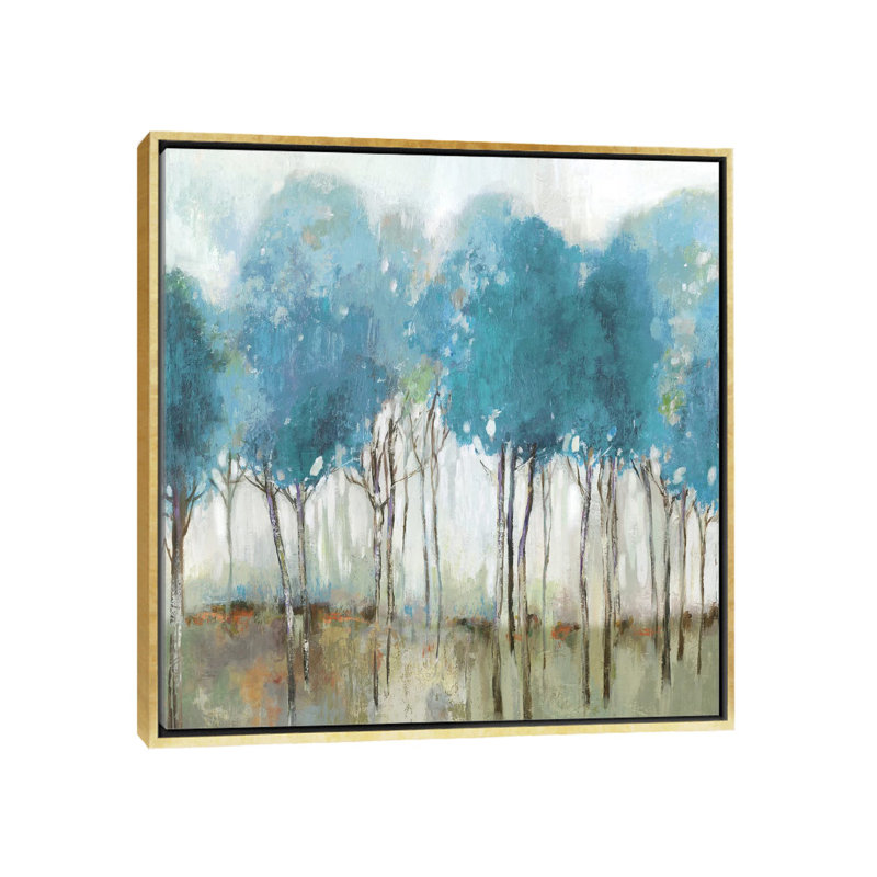 "Misty Meadow I" par Allison Pearce, reproduction d’art, H 26 po x l 26 po x P 1,5 po, Toile encadrée d'or, Pas de tapis