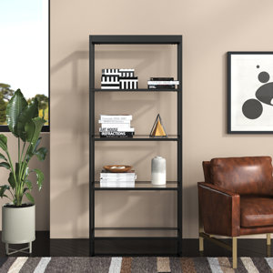 Edel 70" H x 30" W Steel Etagere Bookcase