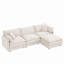 Canapé modulaire modulaire, ensemble de canapé en forme de L de 102 po pour le salon, canapé à 3 places confortable avec repose-pieds mobile, ensemble de bricolage, chenille-1466614380