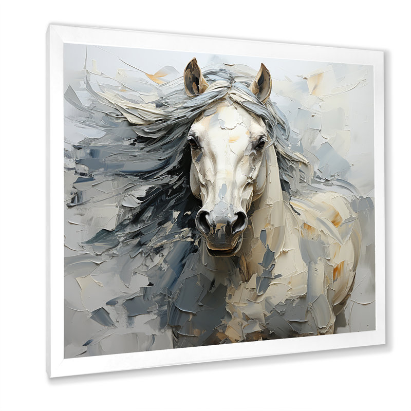 Fantaisie, cheval féminin I - impression sur toile, H 36 po x l 36 po x P 1,5 po, Cadre simple blanc
