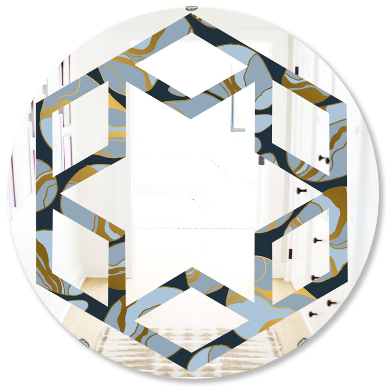 Miroir mural Hexagon Star Marble Design IV, H 31,5 po x l po