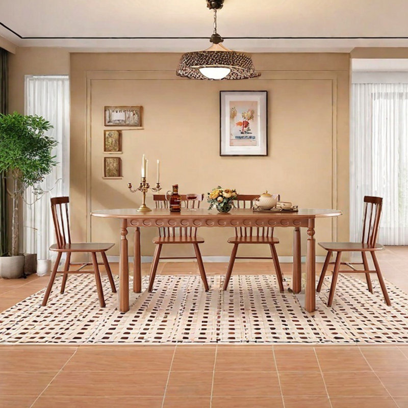 Ensemble de table de salle à manger ovale en buis, H 29,53 po x L 78,74 po x l 31,5 po