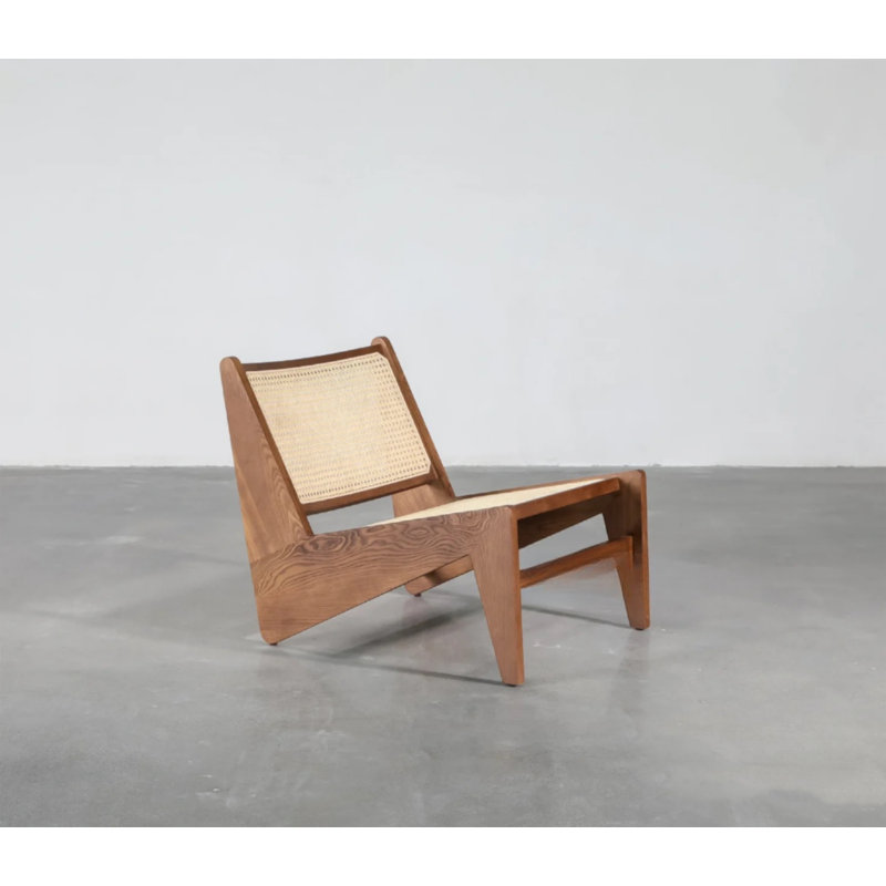 Dexheart Upholstered Slipper Chair, Walnut