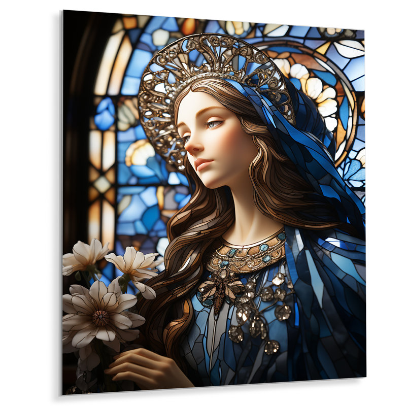 Radiant, dévotion religieuse de Marie II - Christianisme, art mural en métal, H 32 po x l 16 po x P 1 po