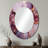 Pink and gold Marble agate river IV - Large Oval Wall Mirror On Metal-1086457769