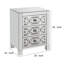 Table d'appoint avec 3 tiroirs et incrustations de faux diamants, argent