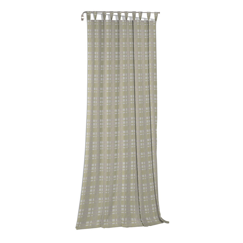 Devore Room Darkening Single Panel, 175cm H x 132cm W, Green/Beige