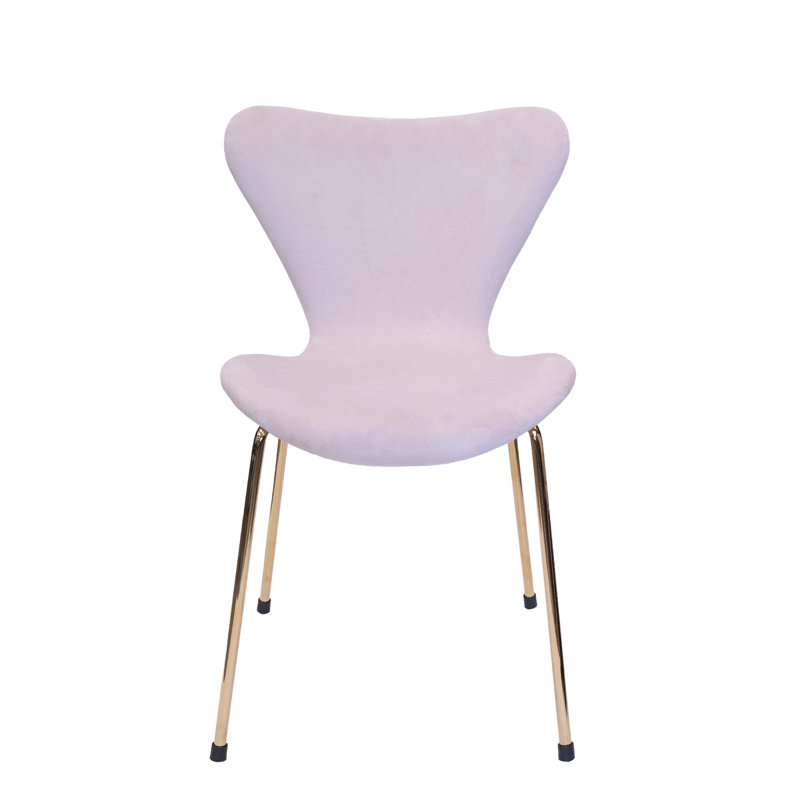 Chaise d'appoint en velours empilable Hiltrun, Rose