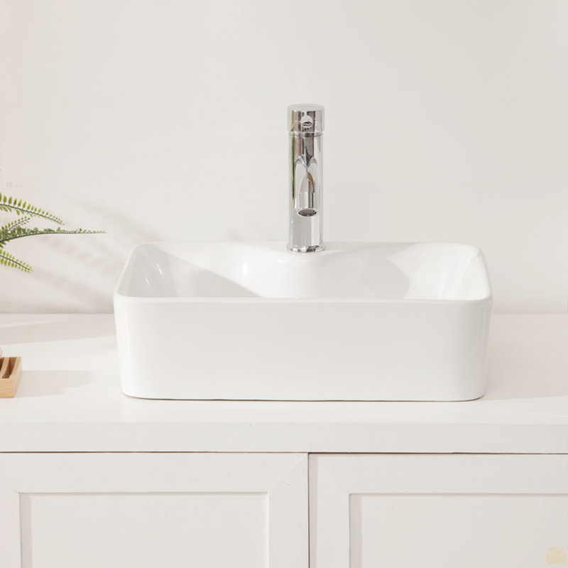 19"X15" Ceramic Rectangular Vessel Bathroom Sink