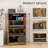 Media Cabinet, 4-Tier Stereo Cabinet, Modern Audio Video Media Stand With Adjustable Shelves, Tempered Glass Doors, And Cable Management-1119781043