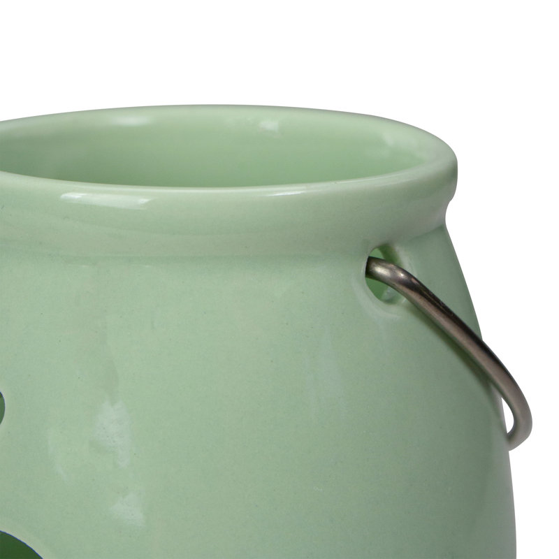 Porte-bougie de Noël 3 "vert clair avec découpe de renne