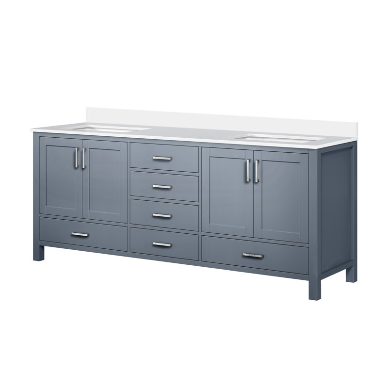 Meuble-lavabo double avec plateau en marbre de culture