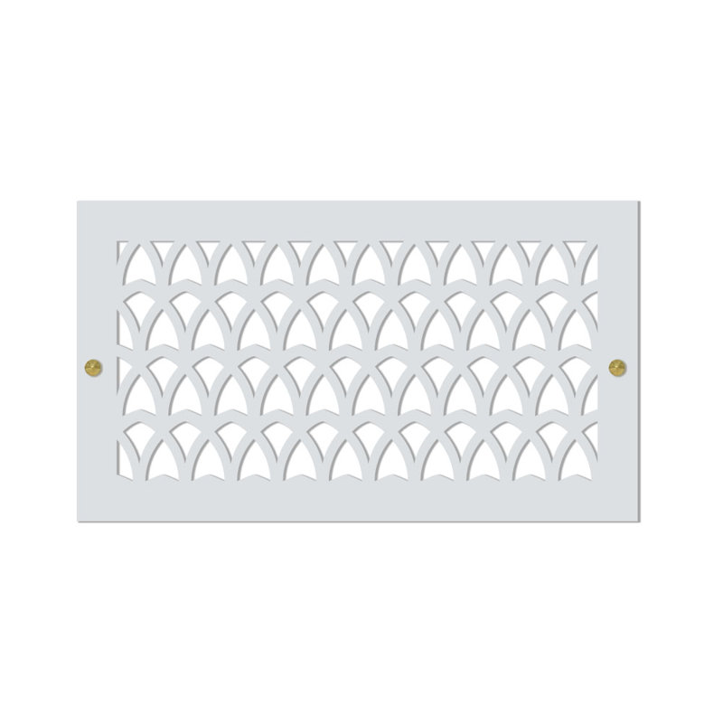 Registres muraux et de plafond Stellar Air White avec vis en laiton - 8 x 10 (ouverture de conduit) 10 x 12 - arches célestes