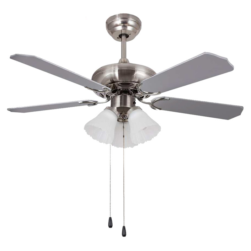 132cm Ceiling Fan with Light Kit, Nickel