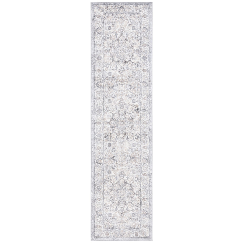 Tapis gris / ivoire Hka, Tapis de couloir 2 pi 3 po x 9 pi