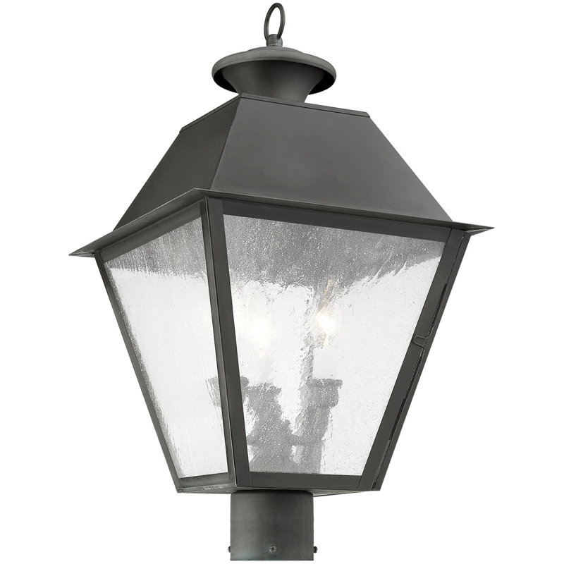 4 Light Outdoor Post Lantern Pendant Lighting Fixture, Charcoal