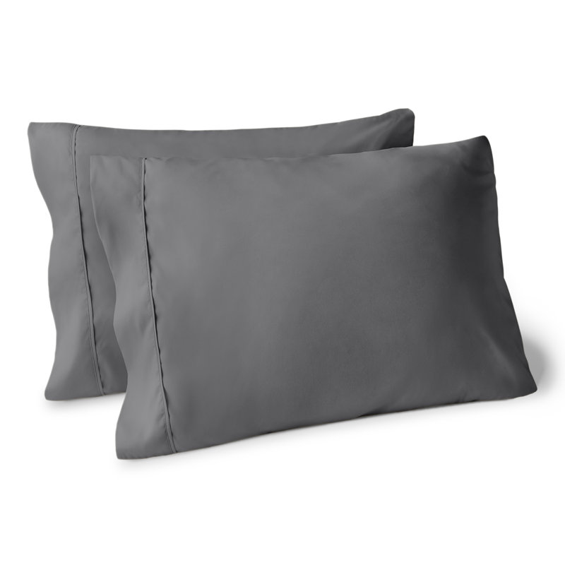 Soft Microfiber Pillowcase Set, Grey, 2 King Pillowcases