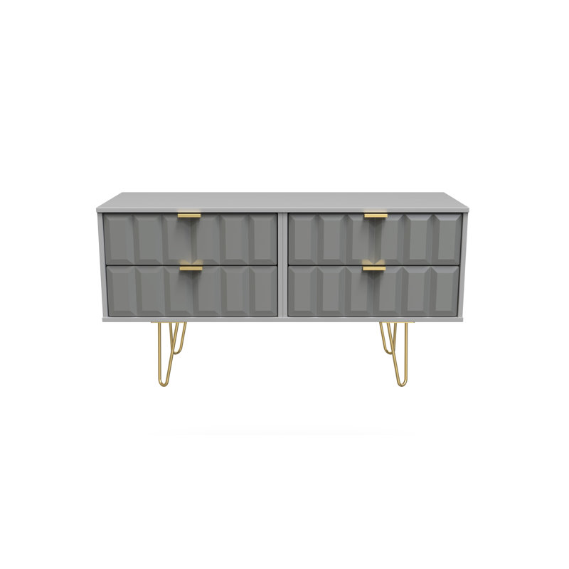 Allem 115cm W 4 - Drawer Chest of Drawers, Shadow Matt/Grey
