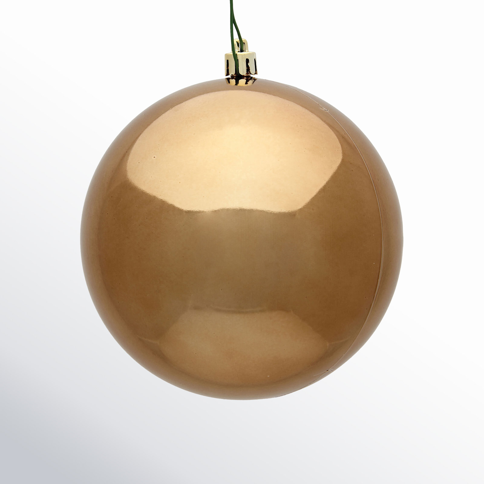 Holiday Décor Ball Ornament, Mocha Shiny, 3" H x 3" W x 3" D