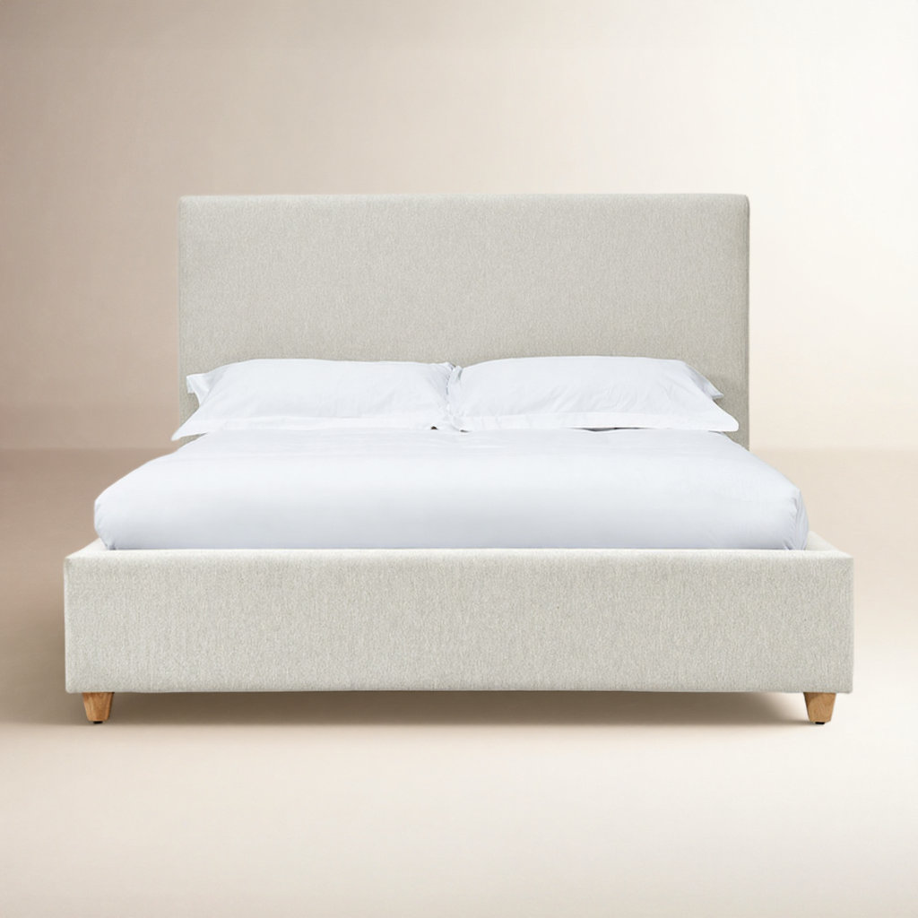 Meduse Upholstered Bed, Ivory Boucle, Queen