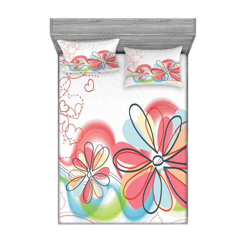 Microfiber Sheet Set, Queen Sheet Set with Fitted Sheet
