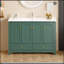 Meuble-lavabo vert 48 po avec lavabo en résine, rangement abondant, portes et tiroirs à fermeture en douceur-1120015765