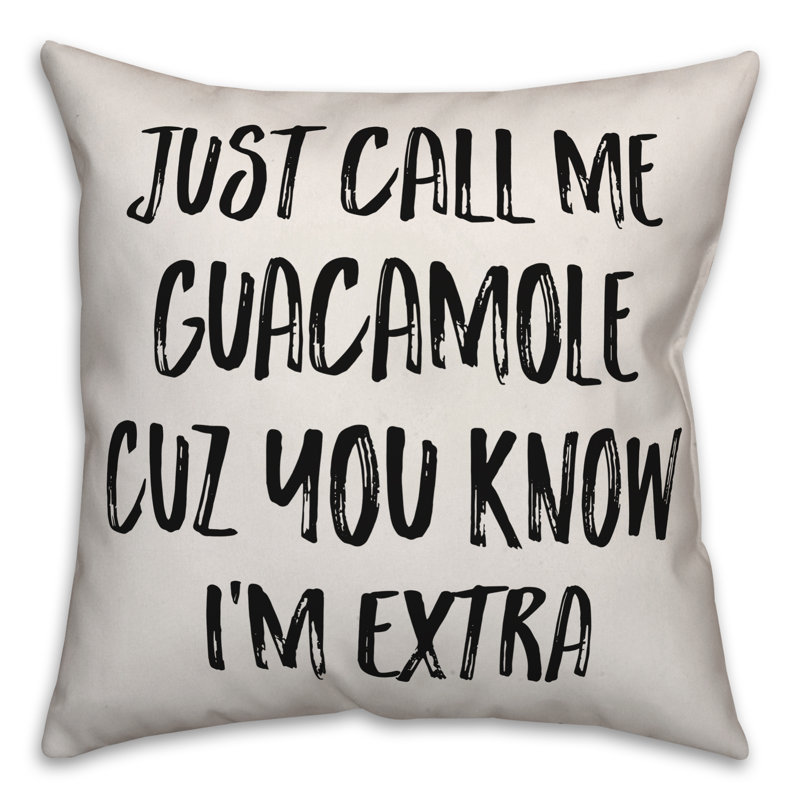 Coussin Call Me Guacamole, 16 po x 1 po