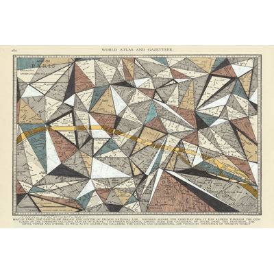 Modern Map Of Paris - No Frame Print on Canvas