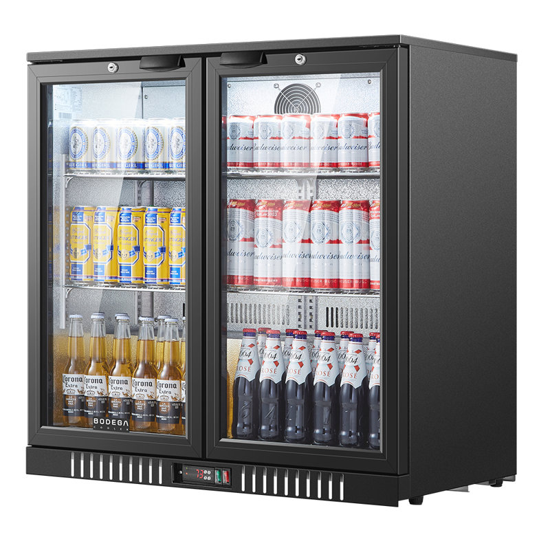  216-Can Beverage Refrigerator, Large Capacity Drink Fridge for Home Bar, Freestanding Beverage Cooler with Adjustable Shelves, LED Lighting,Black
