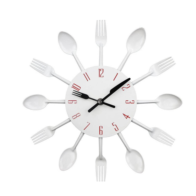 Metal Wall Clock, White
