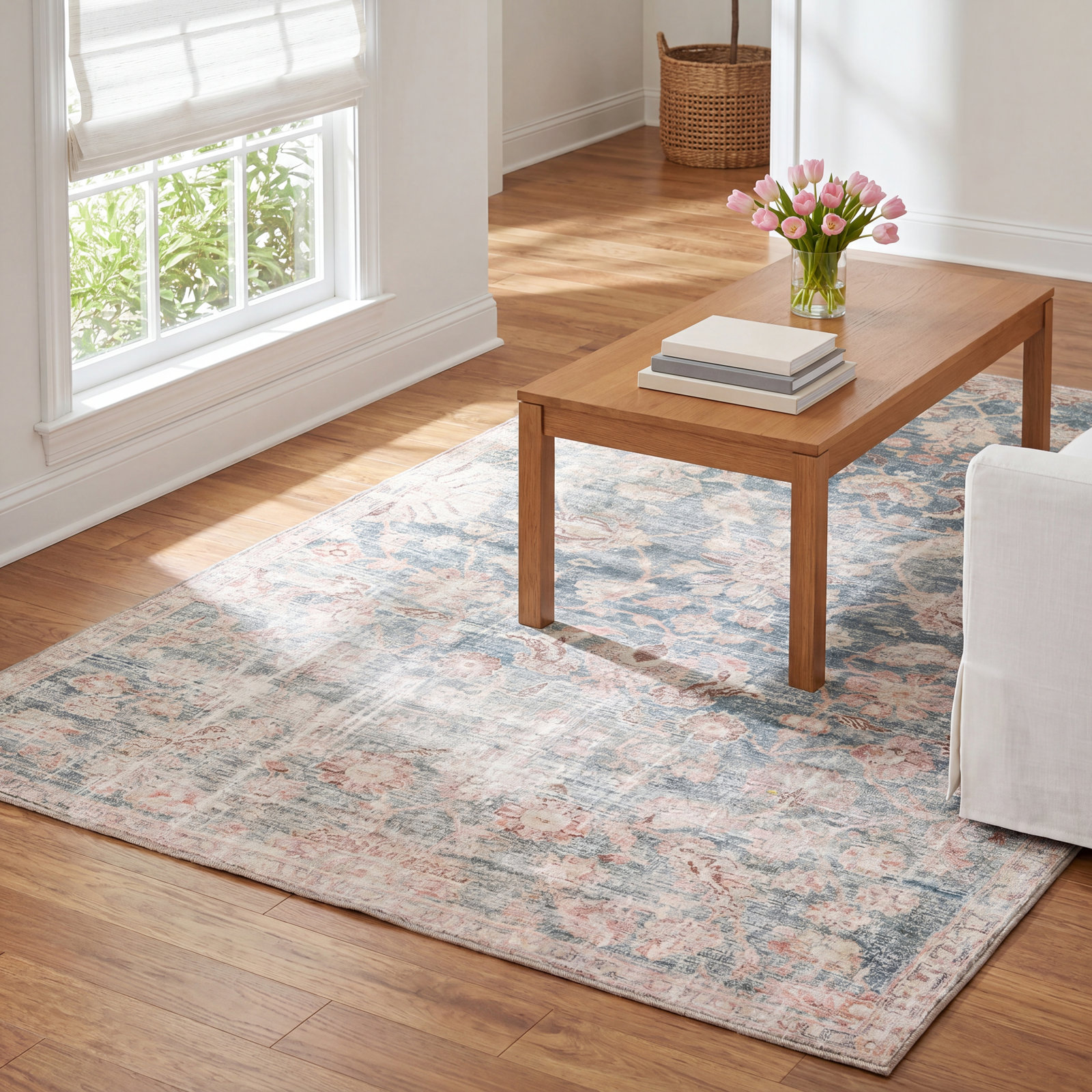 Faye Dark Teal Beige Oriental Rug, Rectangle 8'10" x 11'9"