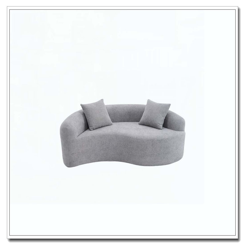 Canapé modulaire courbé, Gris clair