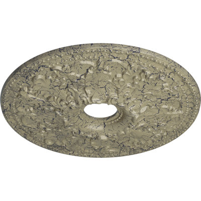 Médaillon de plafond Endurathane Ashley, diamètre extérieur de 23 7/8 po x 4 po x P 2 1/8 po (convient aux auvents jusqu'à 4 3/4 po), fini désert Gobi peint à la main
