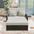 PE Rattan Chaise Lounge with Adjustable Backrest, High-Density Cushions and Footrest-1838018958
