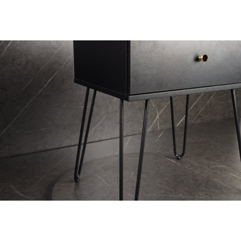 Filebrook 50cm W Manufactured Wood Bedside Table