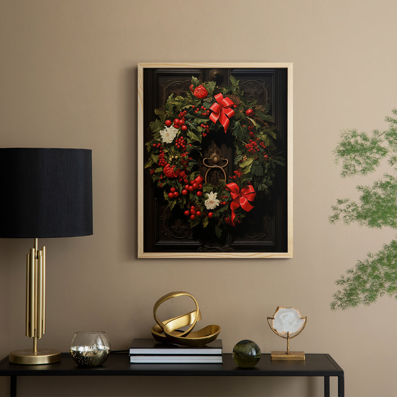 «Christmas Holiday Art DCLxxiii», reproduction d'art encadrée - bois massif, H 21 po x l 17 po, Naturel