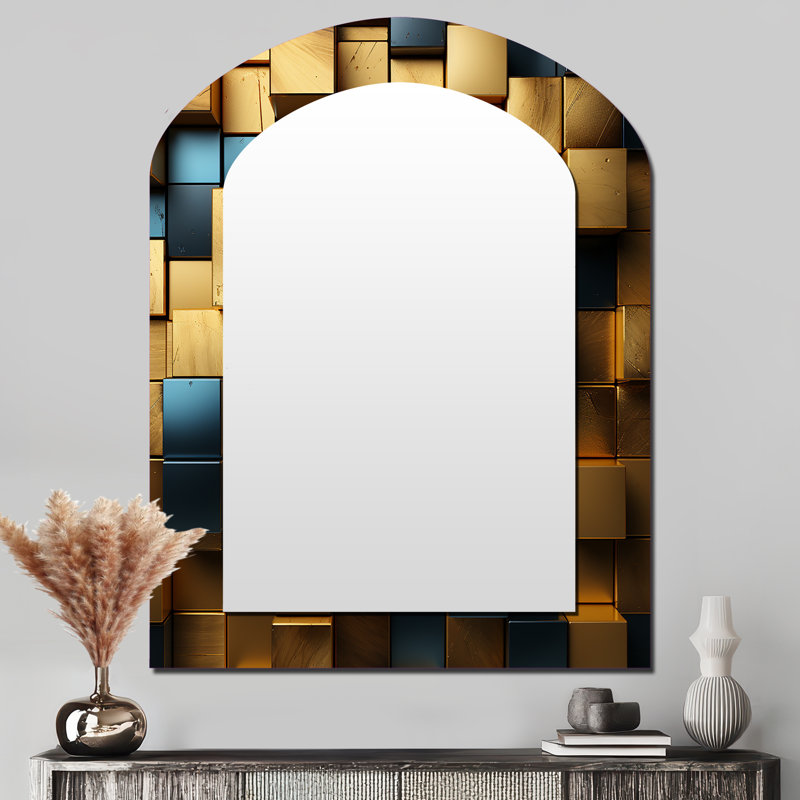 Miroir mural Grunk Gold Cubes, 43 po x 33 po