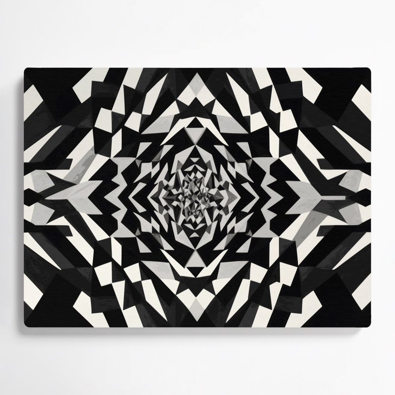 Art mural noir Op Art 2, H 12 po x l 18 po