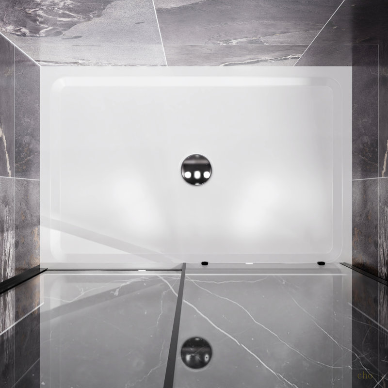 Base de douche à 4 parois en alcôve Goodyo 32 po x 48 po, blanc
