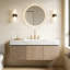 Meuble-lavabo flottant avec espace de rangement multifonctionnel et 3 trous de robinet pré-percés-2005163555