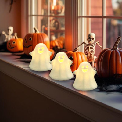Battery-operated Ceramic Ghosts - 3 Count