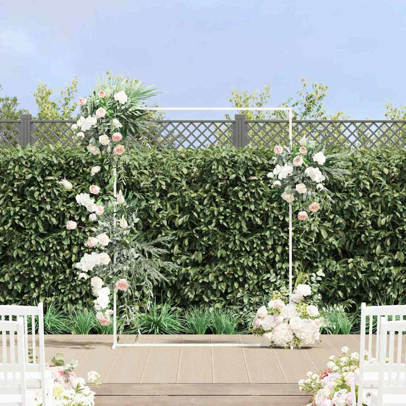 150cm W x 49.5cm D Steel Arbour in White